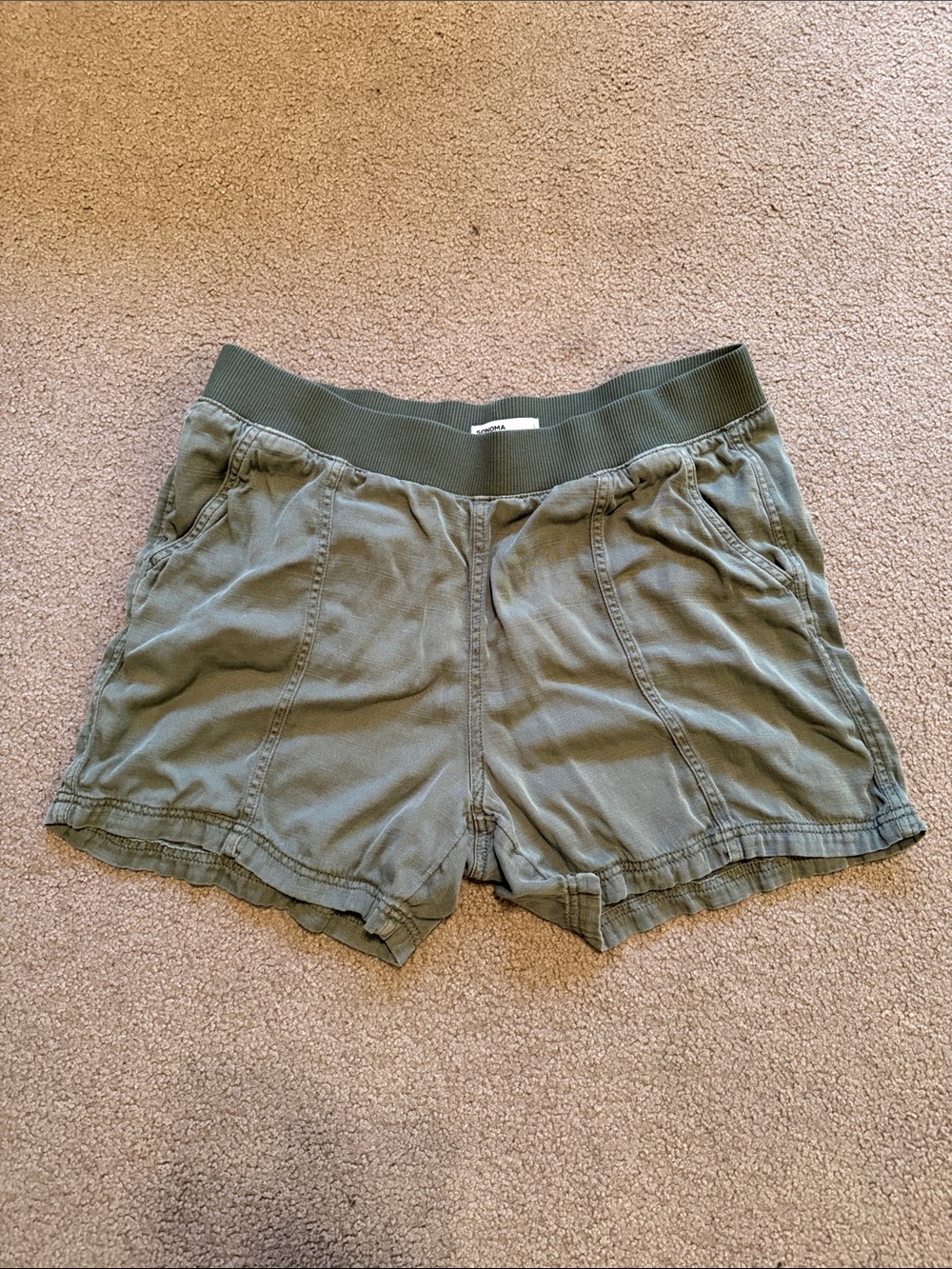 Sonoma Olive Green High-Rise Pull-On Casual Shorts